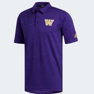 New Adidas Huskies Game Mode Coach Polo Shirt Purp